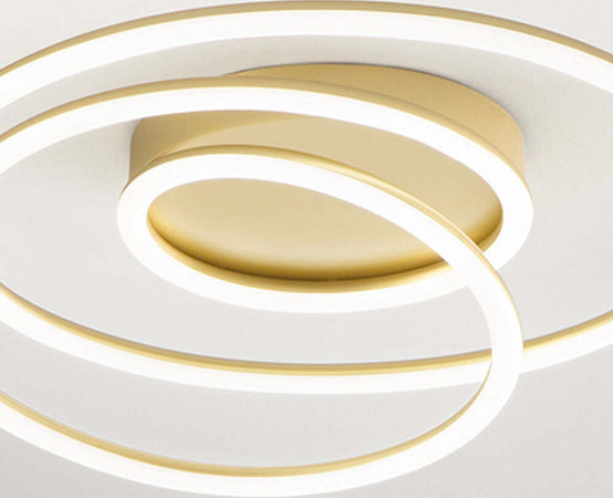 Plafoniera-Contemporanea-Spira-Alluminio-Oro-Led-Integrato-68W