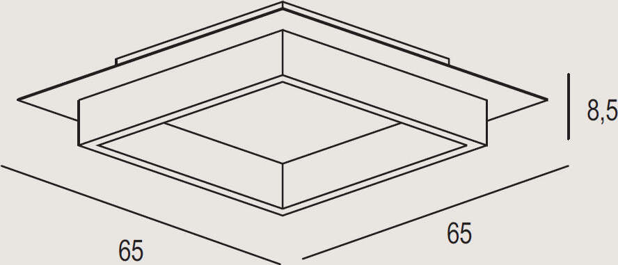 Plafoniera-Contemporanea-Square-Metallo-Foglia-Rame-Led-48W