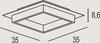 Plafoniera-Contemporanea-Square-Metallo-Ruggine-Led-28W