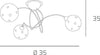 Plafoniera-Contemporanea-Super-Ball-Metallo-Cromo-Vetro-Pirex-3-Luci-G9