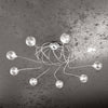 Plafoniera-Contemporanea-Super-Ball-Metallo-Cromo-Vetro-Pirex-9-Luci-G9