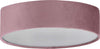 Plafoniera-Contemporanea-Tamburo-Acciaio-Rosa-Tessuto-Bianco-2-Luci-E27