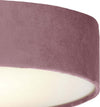 Plafoniera-Contemporanea-Tamburo-Acciaio-Rosa-Tessuto-Bianco-2-Luci-E27