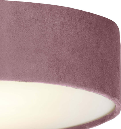 Plafoniera-Contemporanea-Tamburo-Acciaio-Rosa-Tessuto-Bianco-2-Luci-E27