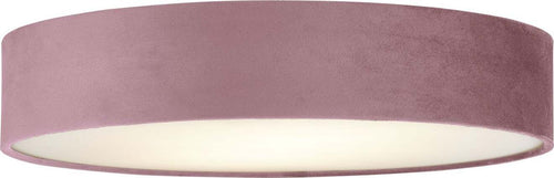 Plafoniera-Contemporanea-Tamburo-Acciaio-Rosa-Tessuto-Bianco-3-Luci-E27