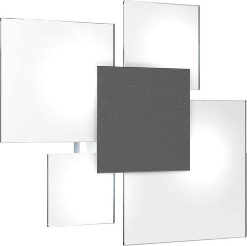 Plafoniera-Contemporanea-Upgrade-Met.-Grigio-Antracite-E-Vetro-4-Luci-E27-46Cm