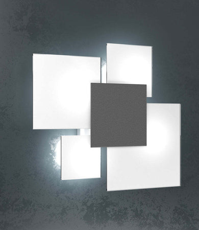Plafoniera-Contemporanea-Upgrade-Met.-Grigio-Antracite-E-Vetro-4-Luci-E27-46Cm