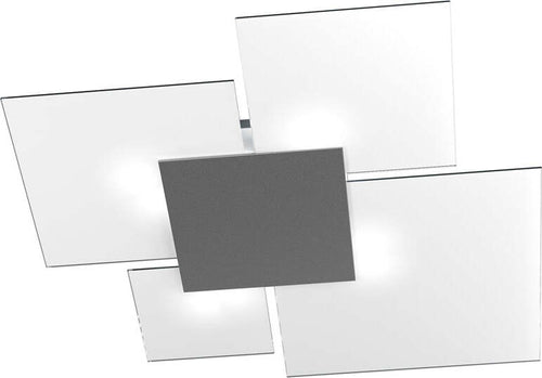 Plafoniera-Contemporanea-Upgrade-Met.-Grigio-Antracite-E-Vetro-4-Luci-E27-91Cm
