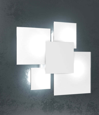 Plafoniera-Contemporanea-Upgrade-Metallo-Bianco-E-Vetro-4-Luci-E27-46Cm