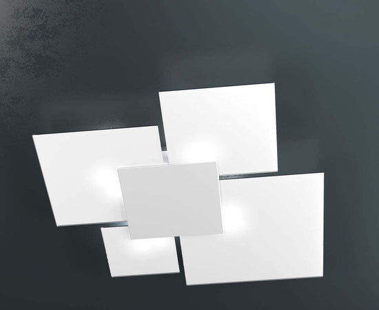 Plafoniera-Contemporanea-Upgrade-Metallo-Bianco-E-Vetro-4-Luci-E27-91Cm