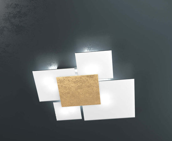 Plafoniera-Contemporanea-Upgrade-Metallo-Foglia-Oro-E-Vetro-4-Luci-E27-71Cm