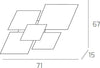Plafoniera-Contemporanea-Upgrade-Metallo-Foglia-Rame-E-Vetro-4-Luci-E27-71Cm