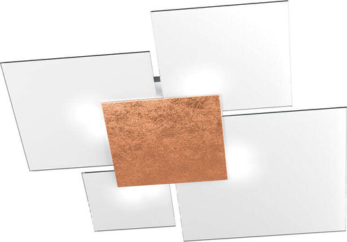 Plafoniera-Contemporanea-Upgrade-Metallo-Foglia-Rame-E-Vetro-4-Luci-E27-91Cm
