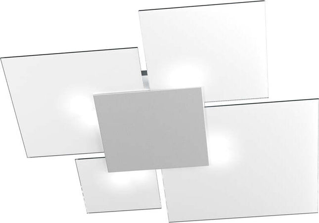 Plafoniera-Contemporanea-Upgrade-Metallo-Grigio-E-Vetro-4-Luci-E27-91Cm