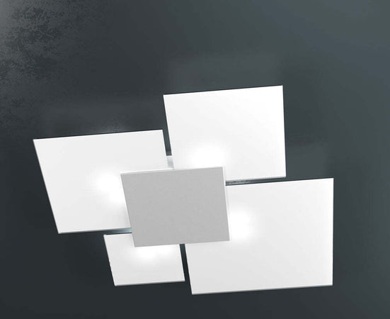 Plafoniera-Contemporanea-Upgrade-Metallo-Grigio-E-Vetro-4-Luci-E27-91Cm