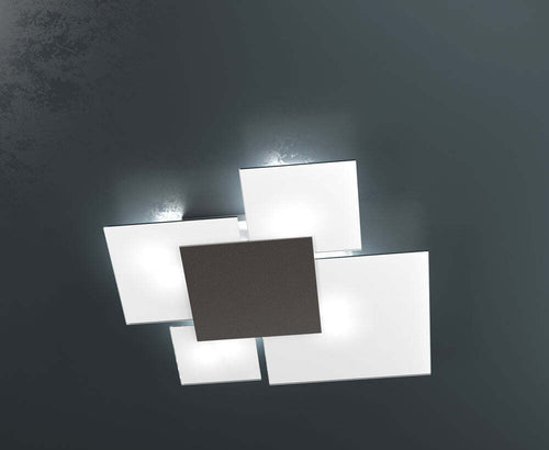 Plafoniera-Contemporanea-Upgrade-Metallo-Marrone-E-Vetro-4-Luci-E27-71Cm