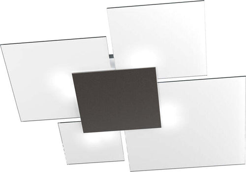 Plafoniera-Contemporanea-Upgrade-Metallo-Marrone-E-Vetro-4-Luci-E27-91Cm
