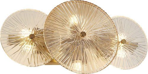 Plafoniera-Contemporanea-Wagon-Wheel-Acciaio-Adjustable-Vetro-6-Luci-G9