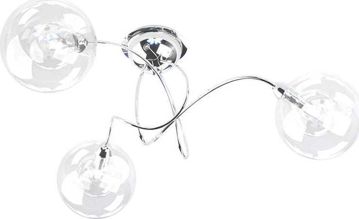 Plafoniera-Contemporanea-Willow-Metallo-Cromo-Vetro-Trasparente-3-Luci-G9