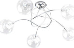 Plafoniera-Contemporanea-Willow-Metallo-Cromo-Vetro-Trasparente-5-Luci-G9