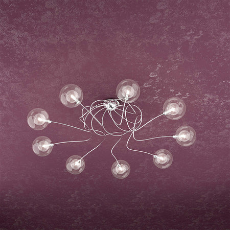 Plafoniera-Contemporanea-Willow-Metallo-Cromo-Vetro-Trasparente-9-Luci-G9
