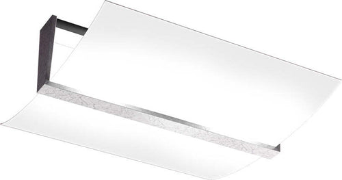 Plafoniera-Contemporanea-Wood-Met.-Foglia-Argento-Vetro-Bianco-2-Luci-E27-43Cm