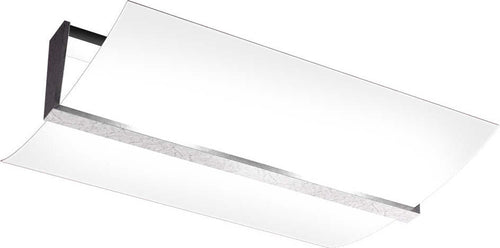 Plafoniera-Contemporanea-Wood-Met.-Foglia-Argento-Vetro-Bianco-2-Luci-E27-53Cm