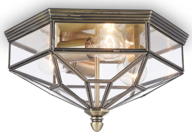 Plafoniera-Contemporanea-Zeil-Metallo-Bronzo-3-Luci-Diffusore-In-Vetro