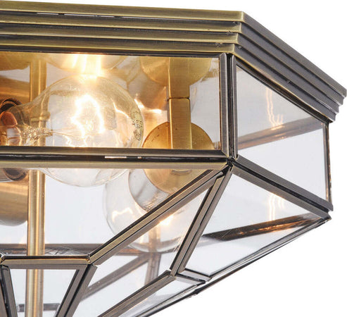 Plafoniera-Contemporanea-Zeil-Metallo-Bronzo-3-Luci-Diffusore-In-Vetro