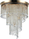Plafoniera-Contemporaneo-Cascade-Metallo-Oro-7-Luci-Diffusori-Vetro