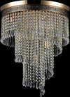 Plafoniera-Contemporaneo-Cascade-Metallo-Oro-7-Luci-Diffusori-Vetro