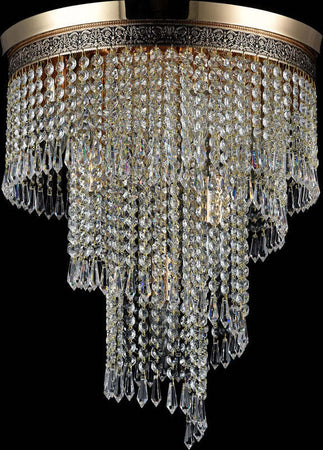Plafoniera-Contemporaneo-Cascade-Metallo-Oro-7-Luci-Diffusori-Vetro