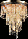 Plafoniera-Contemporaneo-Cascade-Metallo-Oro-7-Luci-Diffusori-Vetro