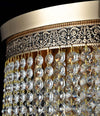 Plafoniera-Contemporaneo-Cascade-Metallo-Oro-7-Luci-Diffusori-Vetro
