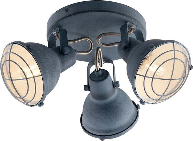 Plafoniera Cuba Grigio 3Xe14 40,5X15Cm Illuminazione/Illuminazione per interni/Lampadari lampade a sospensione e plafoniere/Plafoniere Led Mall Home - Napoli, Commerciovirtuoso.it