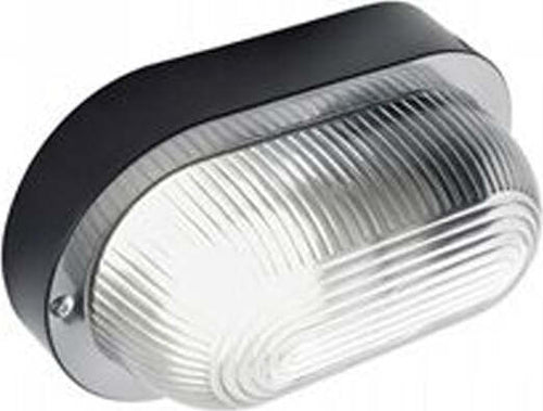 Plafoniera-Da-Esterno-Contemp.-Echo-Ovale-Termoplastica-E-Vetro-Nero-1-Luce-E27