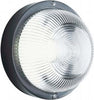 Plafoniera-Da-Esterno-Contemp.-Echo-Tonda-Termoplastica-E-Vetro-Nero-1-Luce-E27