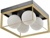 Plafoniera-Da-Soffitto-4-X-Sfera-In-Vetro-Bianco-Lampadario-Metallo-Nero-Bronzo-Kovalmax