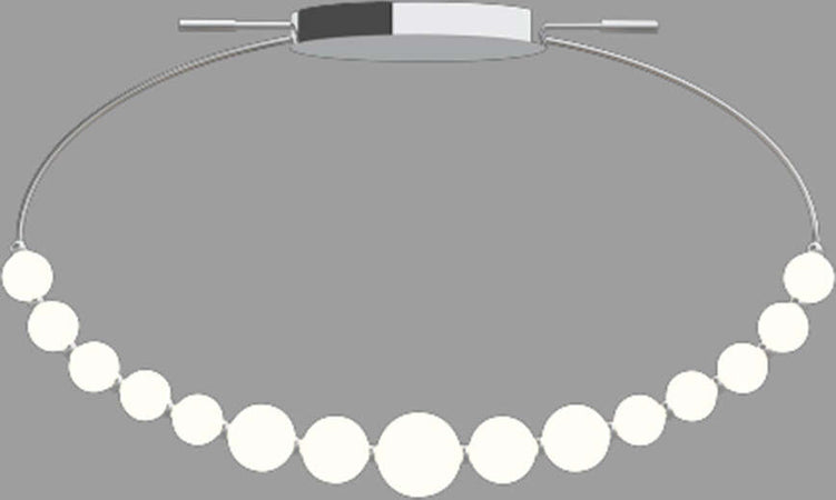 Plafoniera-Da-Soffitto-Contemporaneo-Perla-Sfere-Vetro-Opaco-Cromo-Led-36W