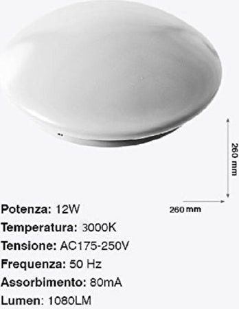 PLAFONIERA DA SOFFITTO FARETTO LED 12W TONDO PANNELLO LUCE 1080LM 26CM DESIGN MODERNO Illuminazione/Illuminazione per interni/Lampadari lampade a sospensione e plafoniere/Plafoniere Trade Shop italia - Napoli, Commerciovirtuoso.it
