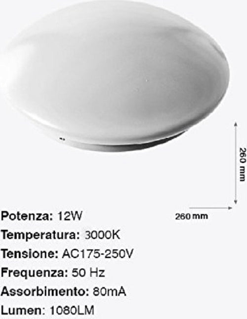 PLAFONIERA DA SOFFITTO FARETTO LED 12W TONDO PANNELLO LUCE 1080LM 26CM DESIGN MODERNO Illuminazione/Illuminazione per interni/Lampadari lampade a sospensione e plafoniere/Plafoniere Trade Shop italia - Napoli, Commerciovirtuoso.it