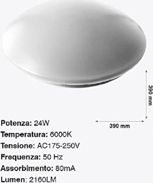 PLAFONIERA DA SOFFITTO FARETTO LED 24W TONDO ROTONDO PANNELLO 2160LM 39CM DESIGN MODERNO  Trade Shop italia - Napoli, Commerciovirtuoso.it