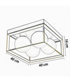 Plafoniera Da Soffitto Lampada In Metallo Nero Bronzo Con 4 Sfere Vetro G9 C76-4