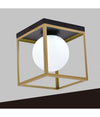 Plafoniera Da Soffitto Lampada In Metallo Nero Bronzo Con Sfera In Vetro G9 C76-1