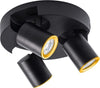 Plafoniera-Da-Soffitto-Lampada-Tonda-3-Porta-Faretto-Orientabile-Gu10-Nero-Kovalmax
