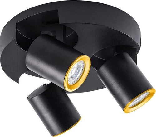 Plafoniera-Da-Soffitto-Lampada-Tonda-3-Porta-Faretto-Orientabile-Gu10-Nero-Kovalmax