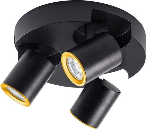 Plafoniera-Da-Soffitto-Lampada-Tonda-3-Porta-Faretto-Orientabile-Gu10-Nero-Kovalmax