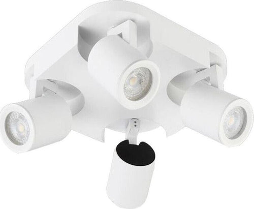 Plafoniera-Da-Soffitto-Lampada-Tonda-4-Porta-Faretto-Orientabile-Gu10-Bianco-Kovalmax