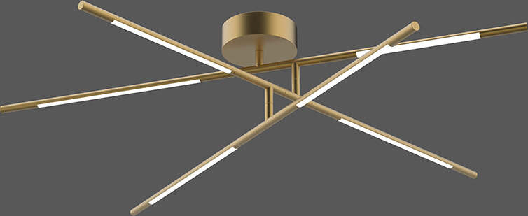 Plafoniera-Da-Soffitto-Moderno-Tubular-6-Luci-Metallo-Oro-Satinato-Led-30W