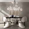 Plafoniera-Design-Moderno-Ferro-Cromo-Con-Paralume-Bianco-8-Luci-Lunatico
